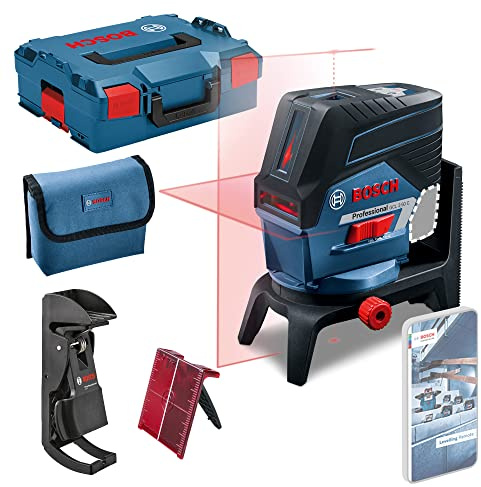 Bosch Professional 12V System Kreuzlinienlaser GCL 2-50 C (Ohne Akku und Ladegerät, roter Laser, Innenbereich, mit App-Funktion, Halterung, Klammer, Arbeitsbereich: bis 20 m, in L-BOXX)