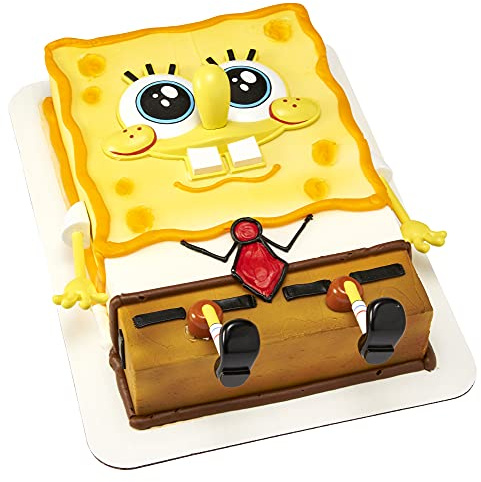 DecoSet® SpongeBob SquarePants™ Creations Cake Topper, 5-Piece Birthday Party Set with Eye-Popping Face and 2 Arms and 2 Legs