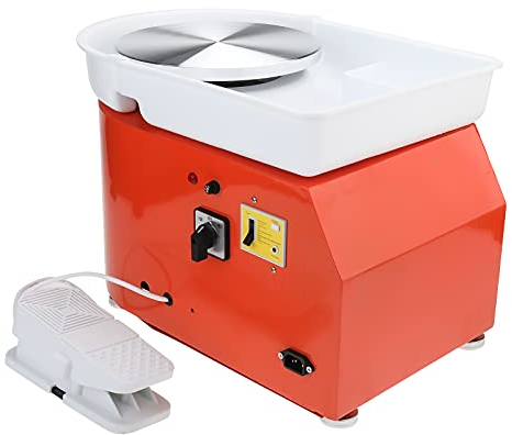 FreeTec Elektrische Töpferscheibe Maschine Satz 25cm 350W Formmaschine DIY Ton Werkzeug mit Fußpedale Keramikformmaschine Tonformwerkzeug