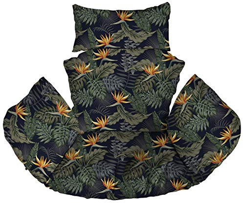 Ferocity Suspendu Hamac Chaise Coussins, Imperméable Siège de Chaise Rembourrage pour Patio Jardin, Balançoire Panier Suspendu Coussin de Siege, Palm Trees (Strelitzia Reginae) [114]