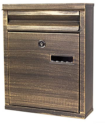 WERCHW Rainproof Locking Mailbox - Reinforced Through-The-Door Dropbox, Double Steel Door Drop Safe Locked Mailbox Metal Baffle Mail Slot and Rain Protection Key Drop Box (Color : C)