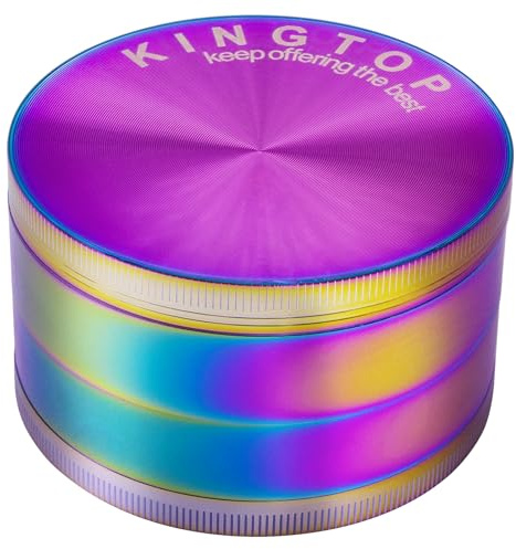 KINGTOP 3 Inch Large Grinder, Zinc Alloy Mills (Colorful)
