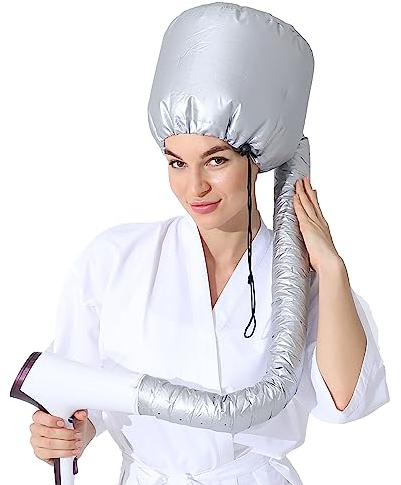 SYXLS Casque pour Séchage Cheveux, Accessoire de Sèche-cheveux Amélioré, Chapeau Réglable, Capot Réglable à Main, Convient Tous Les Types Tête (Gris)