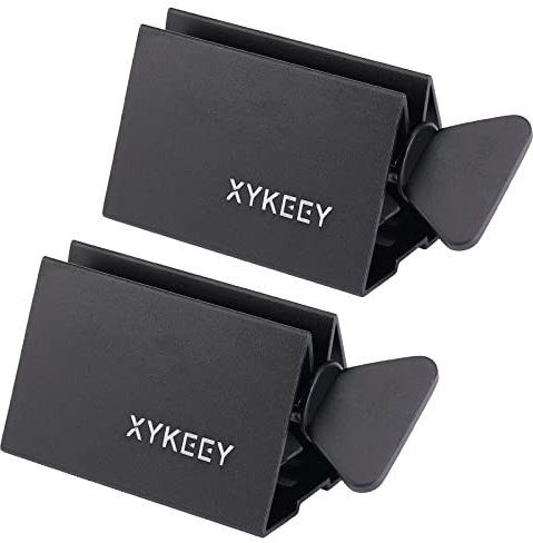 XYKEEY Toothpaste Tube Squeezer - Set of 2 Toothpaste Squeezer Rollers, Metal Toothpaste Tube Wringer Seat Holder Stand (Black)