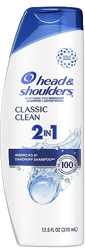 Head and Shoulders 2 in 1 Dandruff Shampoo and Conditioner, Anti-Dandruff Treatment, Classic Clean for Daily Use, Paraben Free, 12.5 oz