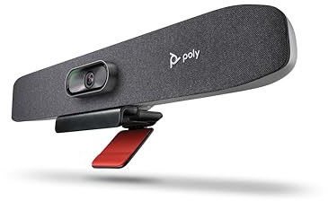 Poly Studio R30 – 4K-Videokonferenzsystem (Plantronics) – Kamera, Mikrofon & Lautsprecher für kleine Räume – Moderatoren-Tracking, NoiseBlockAI, Sprecher-Framing – Plug & Play, Kompatibel: Teams, Zoom