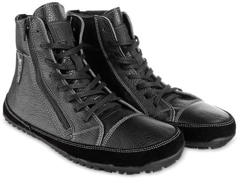 Magical Shoes Demi Bottes pour Femme, Chaussures d'Hiver, Chaussures Minimalistes Barefoot, Hiver Bottes Chaudes, Barefoot Shoes Women, Noir, Taille 37, Alaskan Vegan
