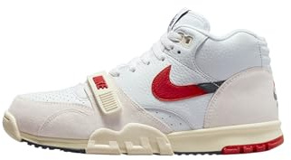 Nike Air Trainer 1 Scarpe da Basket da Uomo, Bianco/Rosso Universitario/Nero/Latte di Cocco, Taglia 40, White University Rosso Nero 100, 41 EU
