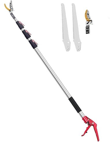 TrueCutters 4-11.5 Ft Extendable Tree Pruner & Pole Saw – Telescopic Tree Trimmer with Extra 1 Pruner & 1 Saw for High-Branch Trimming, Fruit Picking, and Yard Maintenance