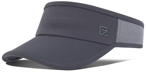 Viseras de Sol Deportivas Unisex Gorra de Golf Sombrero Ligero y Transpirable Malla con Protección UV Cola de Caballo Visera Corta Ajustable Gorras para Sombra en la Playa para Correr, Gris Oscuro