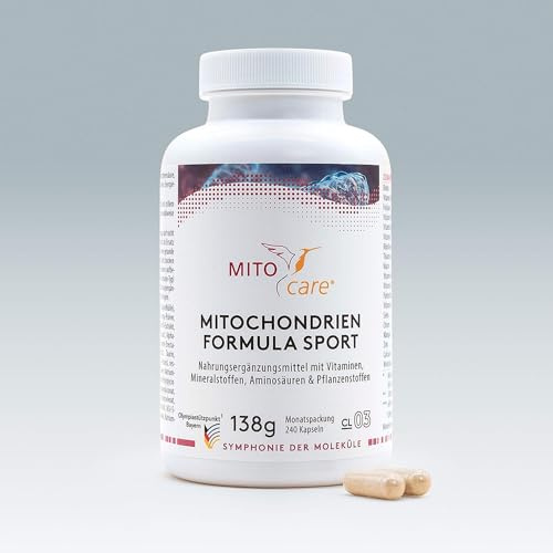 MITOcare Mitochondrien Formula Sport - Nährstoffkomplexmischung für Sportler - optimale Basis - Vitamine, Mineralstoffe & Pflanzenstoffe - Monatspackung mit 240 Kapseln - Produziert in Deutschland