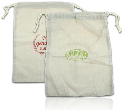 Leinen Brotbeutel Wiederverwendbar Mit Kordelzug, Idealer Brotsack, Brötchenbeutel, Brot Backen Zubehör Brotsackerl Brottasche Brot Aufbewahrung, Stoffbeutel groß mit Kordel