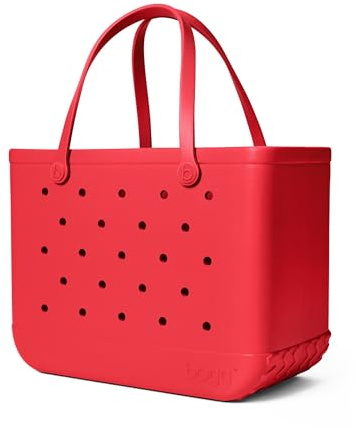 BOGG BAG Original Large Tote â 19â x 14â x 9â â Durable, Washable, Tip-proof â Beach, Pool, Boat, Work, Sports (Off to the Races Red)