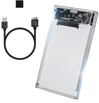 Caja transparente para disco duro USB 3.0 de 2.5 pulgadas para PC portátil carcasa de disco duro