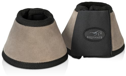 Equinate Fargo Lot de 2 cloches en daim gris – Cloches de saut robustes et amortissantes – Protection des sabots pour l'entraînement et les tournois