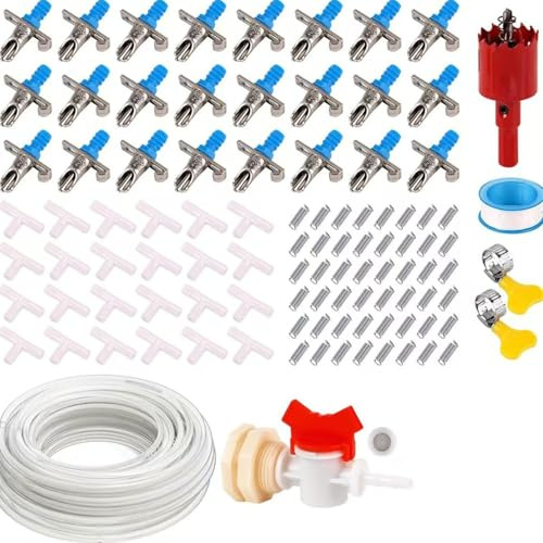 Systèmes d'arrosage pour animaux avec tube et tuyau 6/12/24 pièces - Abreuvoir pour pour lapins - Accessoires d'arrosage étanches pour cage