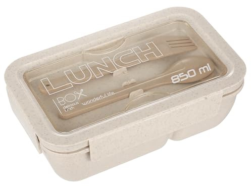 LEKABIN Portapranzo, Bento Box, 850 ml Lunchbox per Adulti, Pranzo Sacco con Scomparti, Porta Pranzo per Adulti, Contenitore per Pranzos, con Posate, per Scuola, Lavoro, Viaggi, Picnic