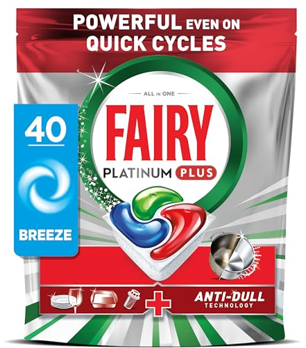Fairy Platinum Plus Dishwasher Tablets Breeze, 40 Capsules