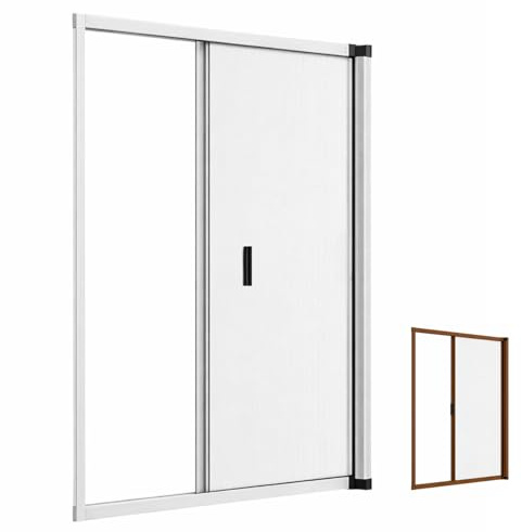 Paluplus Zanzariera Laterale a Rullo per Porta, Misura 150x250 cm, Tenda Riducibile con Struttura in Alluminio e Chiusura a Gancio, Montaggio veloce, per zanzare e insetti -3709F -8,1 (Bianco)
