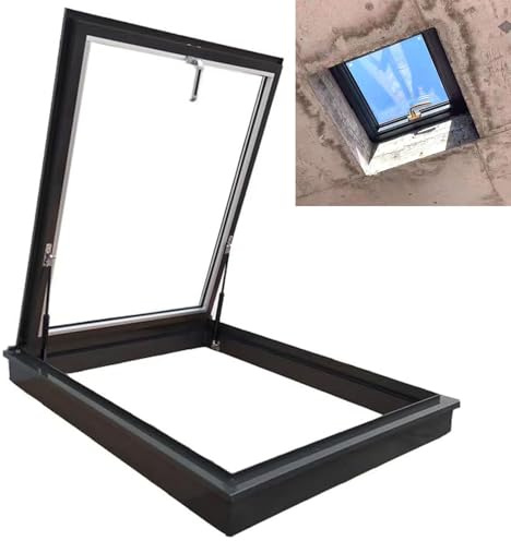 Specialdesignat isolerat takfönster för taklucka, 94 x 94 cm manuell ventilation, självbländande glas, hållbar aluminiumlegering, energieffektiv design för optimalt naturligt ljus