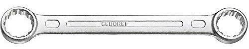 GEDORE Dubbelringnyckel, SW 24 + 26 mm, rak, platt, tunn, 12-kant, UD-profil, skruvnyckel, 4 24 x 26