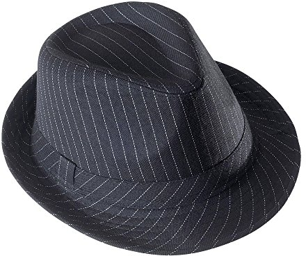 W WIDMANN MILANO Party Fashion 8680G - Gangster-Hut, Streifen, Kopfbedeckung, Filzhut, Charleston, 20er Jahre Outfit, Motto Party, Karneval, Halloween