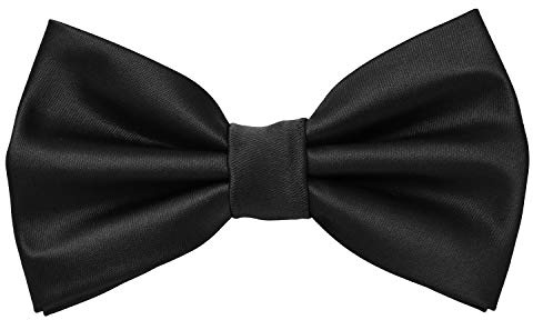 MASADA Papillon nero - Accessorio da uomo, regolabile in modo continuo, fatto a mano con chiusura a gancio - 12 x 6 cm