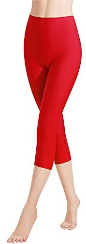 Libella 1er Pack Damen Leggings 3/4 Hose aus Baumwolle Capri-Hose mit Hohe Taille bunt Slim Fit Fitnesshose Mehrfarbig 4161 Rot L