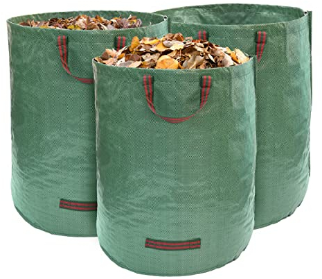 MEKKAPRO Gartenabfallsack 3 x 272 liter - - Laubsack – Gartensack - Garten Abfallsack – Gartensäcke – Stabile Gartenabfallsäcke – 150 g/m² - Faltbar - Geeignet als Grünschnittsack