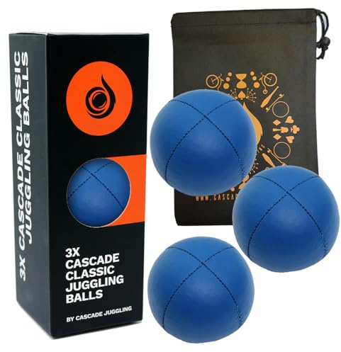 Pro Cascade Classic Lot de 3 balles de jonglage avec sac Bleu 115 g