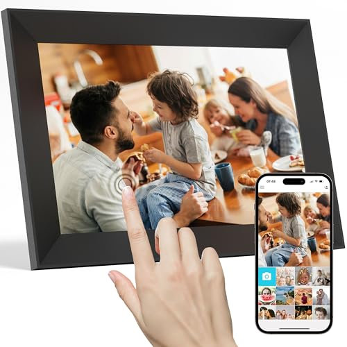 Frameo 10.1 Inch WiFi Digital Photo Frame, 1280 x 800 HD IPS Touch Screen, 32GB Memory, Auto Rotate, Wall Mountable Share Moments Instantly via Frameo App from Anywhere
