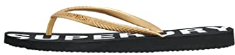 Superdry Damen Code CORE SPRT VEGAN FLIP Flop Kapuzenpullover, Schwarzes Metallic Gold, S