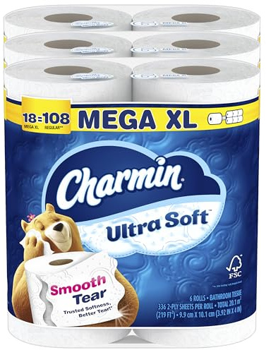 Charmin Papel higiénico ultra suave, 9 megarrollos = 36 rollos regulares