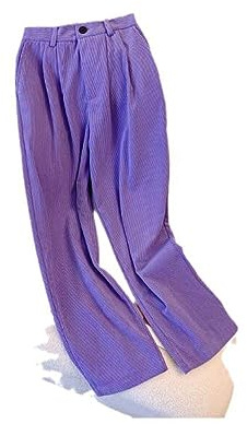 Pantalones De Pana Para Mujer - Pantalones De Pana Morados Pantalones De Harén De Cintura Alta Pantalones Sueltos De Mujer Casual Pantalones De Chándal De Tobillo De Otoño Invierno, Como Se Muestr
