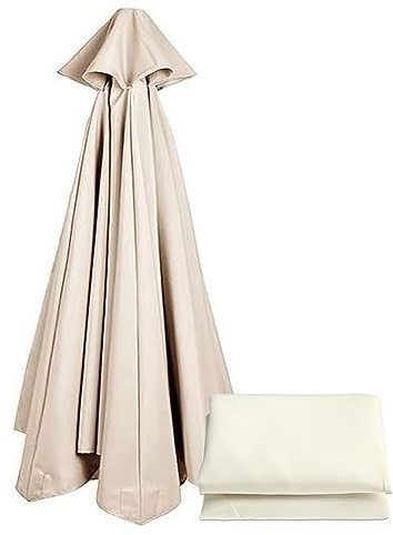TeloOmbrellone Ricambio 6/8 costole, copertura baldacchino di ricambio (solo baldacchino), Beige, 3M/6Ribs