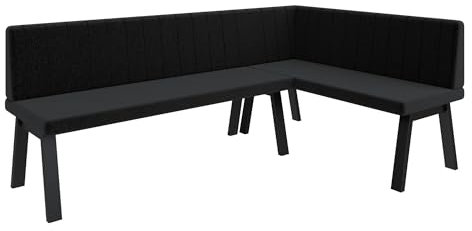 FURNISTAR Eckbank Akiko Metal A - Eckbankgruppe für Ihrem Esszimmer, Küche modern, Sitzecke, Essecke. Perfekt für Küche, Büro und Rezeption. Solide und Starke Verarbeitung. (196x128-Rechts-Inari100)