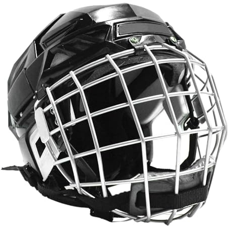 Lnhgh Caschi da hockey per ragazzi – Protezione per il viso da hockey, robusti e sicuri, combinati con gabbia, attrezzatura protettiva per hockey su ghiaccio