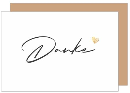 Edition Seidel Premium Glückwunschkarte mit Umschlag. Dankeskarte Grußkarte Billet Danke Danksagung Dankeschön Mann Frau Freund Freundin Herz (D147 SW024)