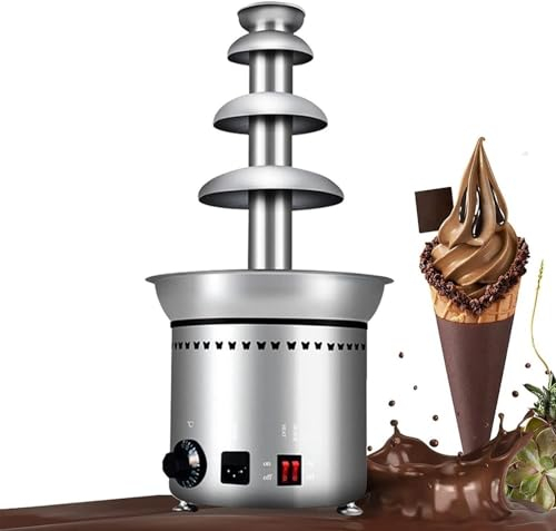 Machine à fontaine à chocolat, pot de fusion de sauce en acier inoxydable commercial à 4/5/6/7 niveaux, cascade de fondue au chocolat de grande capacité for sauce barbecue, liqueurs(6tier)