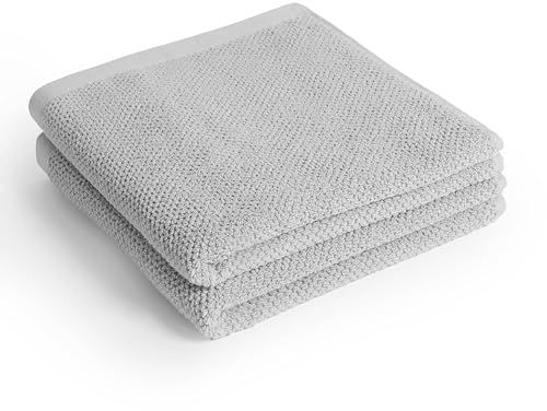 herzbach home - Spa Kollektion - Handtücher Set 50x100 cm 100% Baumwolle (Perlgrau)