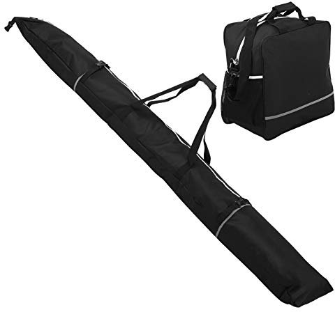 LIYJTK Ski Bags Boot Combo Nylon Snowboard Storage Waterproof Carrying Travel Case Set Two Piece Double Padded for Men, Women, Adults, and Children