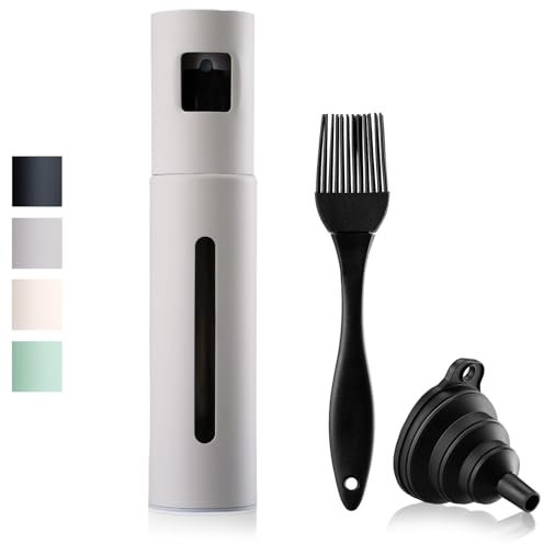 Schmidt & Kramer Ölsprüher I hochwertige Öl-Sprühflasche aus Edelstahl & Glas, für gesundes Kochen I praktischer Sprüher für präzise Dosierung I für alle Speiseöl & Essig Sorten geeignet (Kreide)