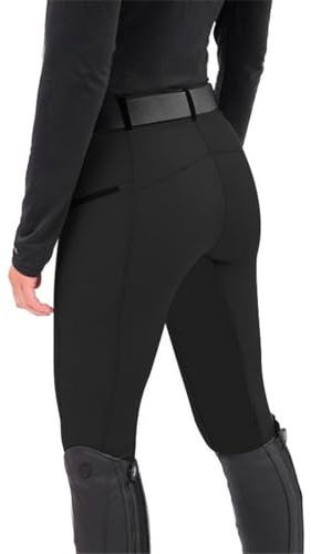Pantalon d'équitation pour femme - Pantalon d'équitation - Taille haute - Pour le sport, l'équitation, la gym, le yoga, l'entraînement, Noir , L