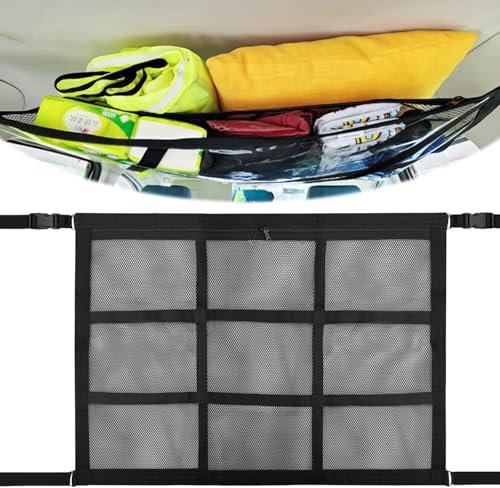 Red Almacenamiento Universal para Techo de Coche, 80 x 52cm Red Techo Furgoneta Camper, Equipaje Seguro Mientras Conduce, Cuatro rieles de Techo para SUV Jeep Furgoneta Camper
