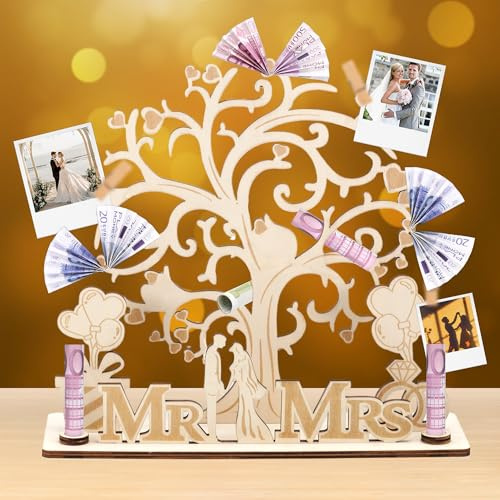 Hochzeit Geldgeschenk Hochzeitsgeschenk Geld Geldgeschenke Hochzeit Geldbaum Aus Holz Mr & Mrs Hochzeitsgeschenke für Brautpaar Geld Lebensbaum