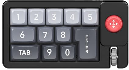 Programmable Keypad, RGB Mechanical Keyboard, Hot-Swappable Number Pad, Single-Handed Joystick Control, Wired Design, Compact Ideal for, Graphic Design, and Office Use