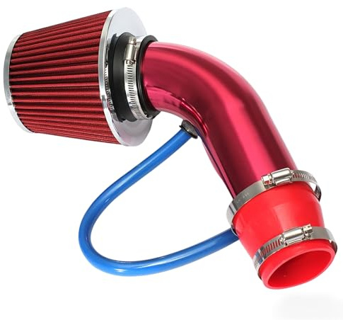 XGIXG Kit di filtri aspirazione dell'Aria Fredda per Alfa Romeo Giulietta Stelvio Mito Sportiva 147 156 159 76 mm Filtro a Cono con Tubo in Lega Alluminio Motore Automobili,C Red
