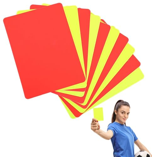 Carton Jaune et Rouge Arbitre,10 Pièces Pvc Carton Arbitre Football,Jaune Cartes d'Arbitre de Cartons Rouges et Jaunes,Convient aux Sports Tels que le Football,le Volley-Ball,le Rugby,le Baseball