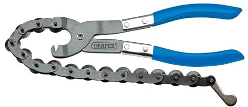 Draper Alicates de corte de tubo de escape de 230 mm, 15 discos de corte de acero de 19 mm, cadena de 355 mm, capacidad de corte de 83 mm de diámetro, 99495