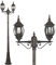 BAKAJI Lampione Vittoriano Classico da Giardino in Alluminio Lampada Lanterna Colore Grigio Finitura Anticata Color Ottone IP44 E27 (2 Luci 200 cm)